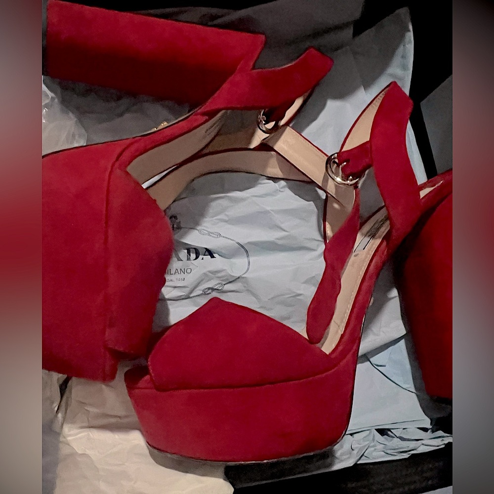 Prada Women's Bold Red Platform Sandals